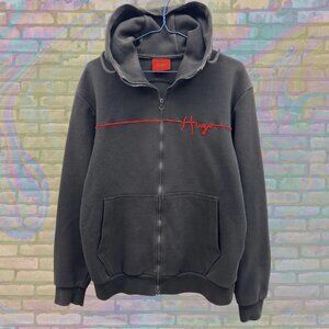 Vintage Hugo Boss Zip-Up Hoodie, Y2K Designer Streetwear Size Medium